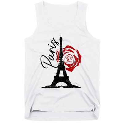 Paris Eiffel Tower France French Vintage Souvenir Tank Top