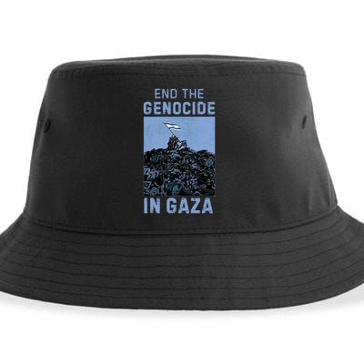 Palestine End the Genocide in Gaza Sustainable Bucket Hat