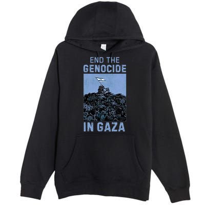 Palestine End the Genocide in Gaza Premium Pullover Hoodie