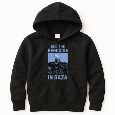 Palestine End the Genocide in Gaza Kids Hoodie