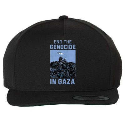 Palestine End the Genocide in Gaza Wool Snapback Cap