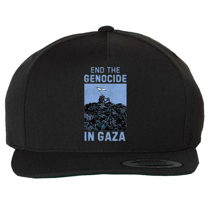 Palestine End the Genocide in Gaza Wool Snapback Cap