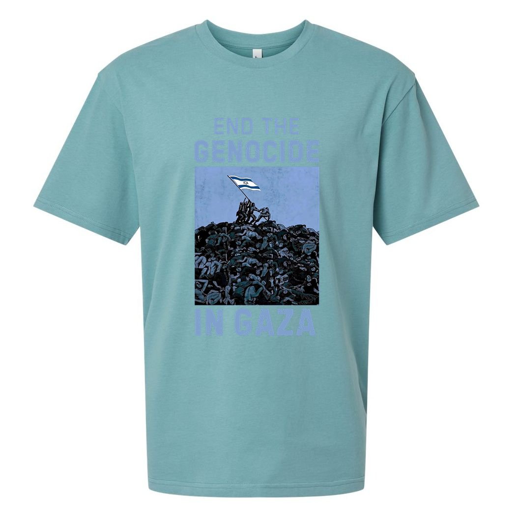 Palestine End the Genocide in Gaza Sueded Cloud Jersey T-Shirt