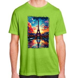 Paris Eiffel Tower I Love Paris Souvenir France Adult ChromaSoft Performance T-Shirt