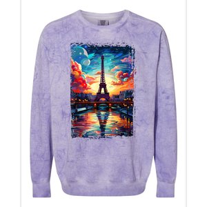 Paris Eiffel Tower I Love Paris Souvenir France Colorblast Crewneck Sweatshirt