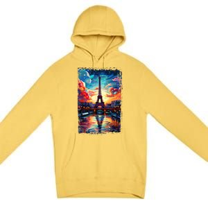 Paris Eiffel Tower I Love Paris Souvenir France Premium Pullover Hoodie