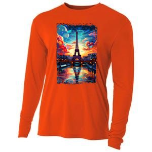 Paris Eiffel Tower I Love Paris Souvenir France Cooling Performance Long Sleeve Crew