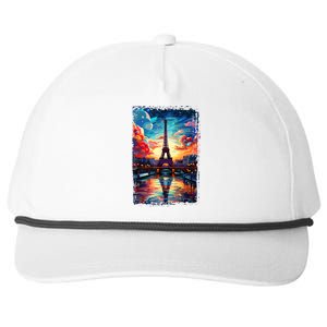 Paris Eiffel Tower I Love Paris Souvenir France Snapback Five-Panel Rope Hat