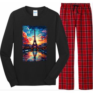 Paris Eiffel Tower I Love Paris Souvenir France Long Sleeve Pajama Set