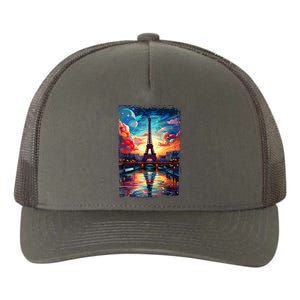 Paris Eiffel Tower I Love Paris Souvenir France Yupoong Adult 5-Panel Trucker Hat