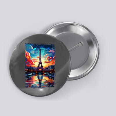 Paris Eiffel Tower I Love Paris Souvenir France Button