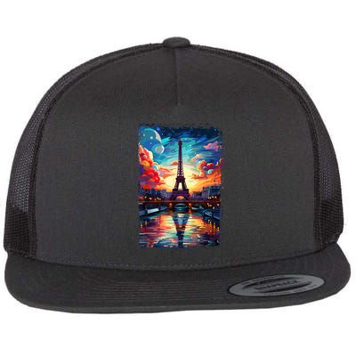 Paris Eiffel Tower I Love Paris Souvenir France Flatbill Hat