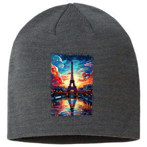 Paris Eiffel Tower I Love Paris Souvenir France Sustainable Beanie