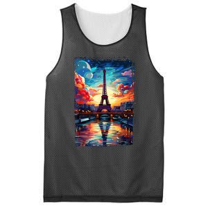 Paris Eiffel Tower I Love Paris Souvenir France Mesh Reversible Basketball Jersey Tank