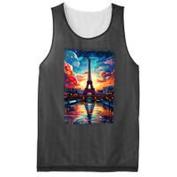 Paris Eiffel Tower I Love Paris Souvenir France Mesh Reversible Basketball Jersey Tank