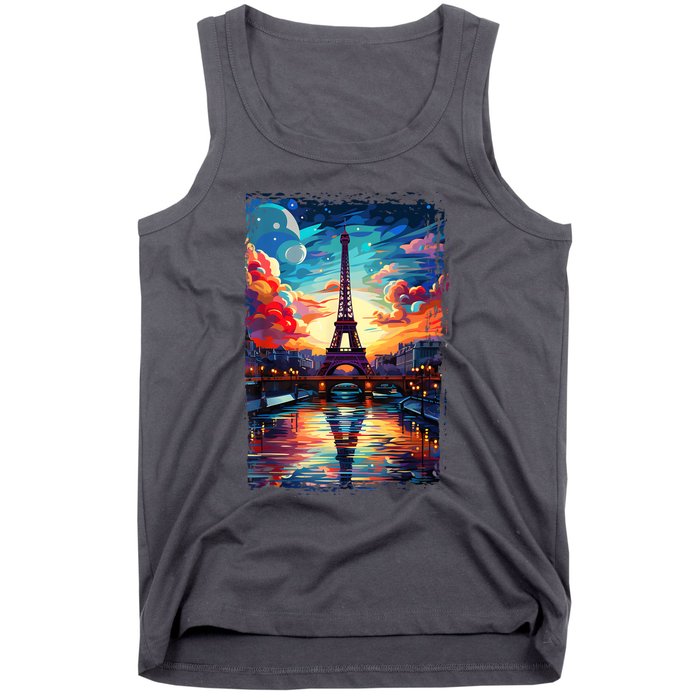 Paris Eiffel Tower I Love Paris Souvenir France Tank Top