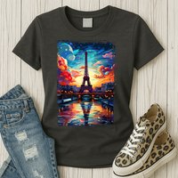 Paris Eiffel Tower I Love Paris Souvenir France Womens T-Shirt