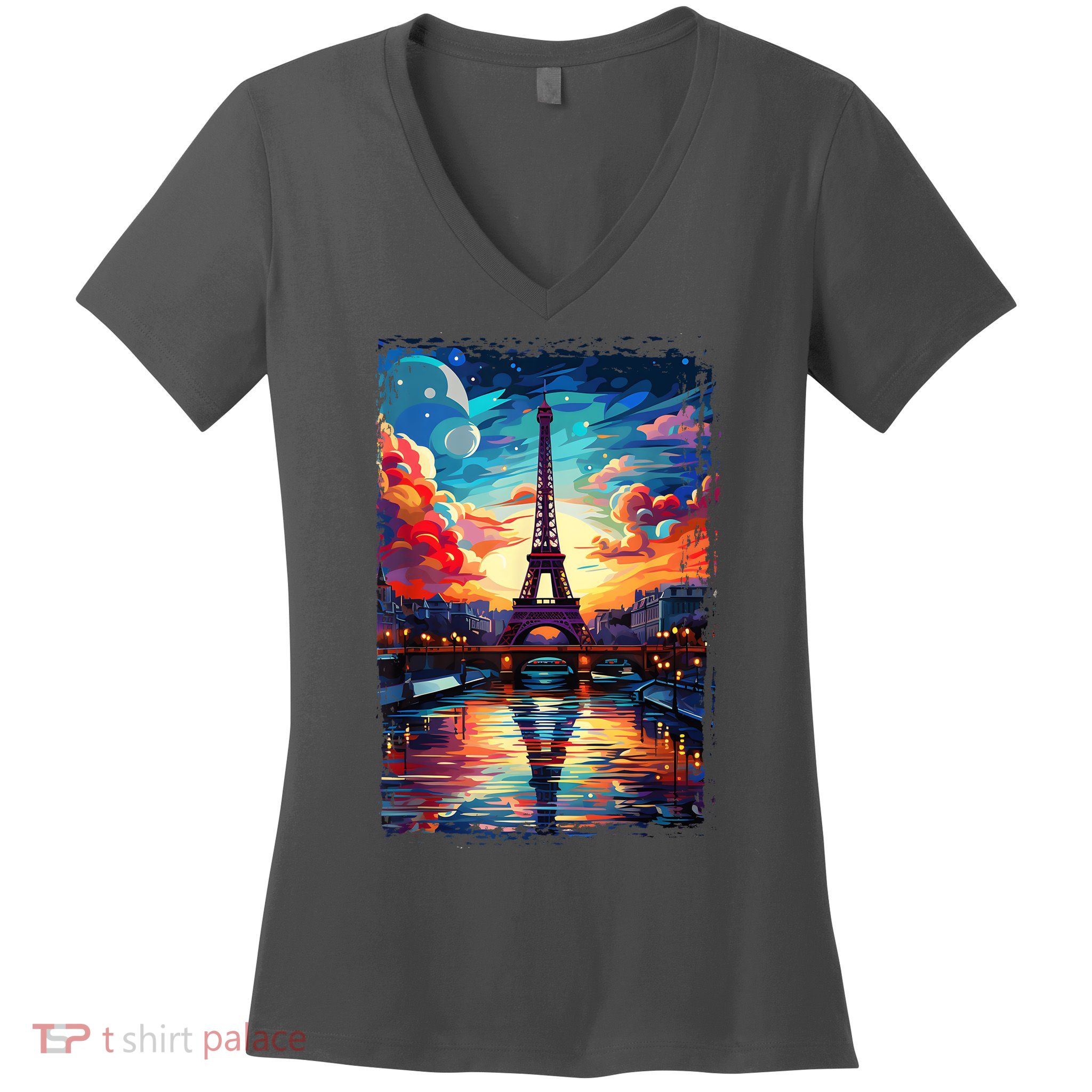 Paris Eiffel Tower I Love Paris Souvenir France Women's V-Neck T-Shirt