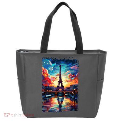 Paris Eiffel Tower I Love Paris Souvenir France Zip Tote Bag