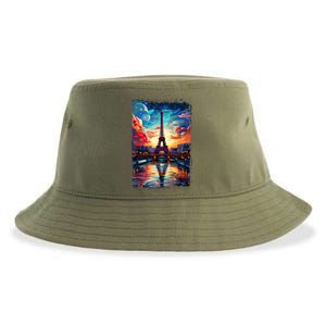 Paris Eiffel Tower I Love Paris Souvenir France Sustainable Bucket Hat