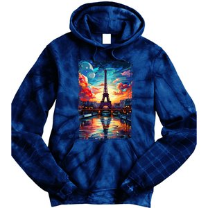 Paris Eiffel Tower I Love Paris Souvenir France Tie Dye Hoodie