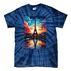 Paris Eiffel Tower I Love Paris Souvenir France Tie-Dye T-Shirt