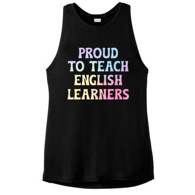 Proud Esl Teacher English As A Second Language Teacher Gift Ladies PosiCharge Tri-Blend Wicking Tank