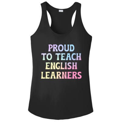 Proud Esl Teacher English As A Second Language Teacher Gift Ladies PosiCharge Competitor Racerback Tank