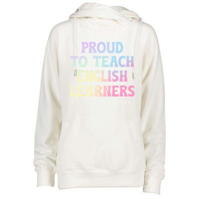 Proud Esl Teacher English As A Second Language Teacher Gift Womens Funnel Neck Pullover Hood