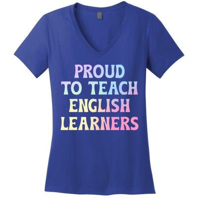 Proud Esl Teacher English As A Second Language Teacher Gift Women's V-Neck T-Shirt