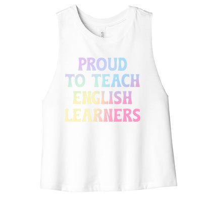 Proud Esl Teacher English As A Second Language Teacher Gift Women's Racerback Cropped Tank