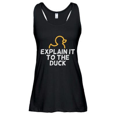 Programmer Explain To The Duck It Debugging Coding Ladies Essential Flowy Tank