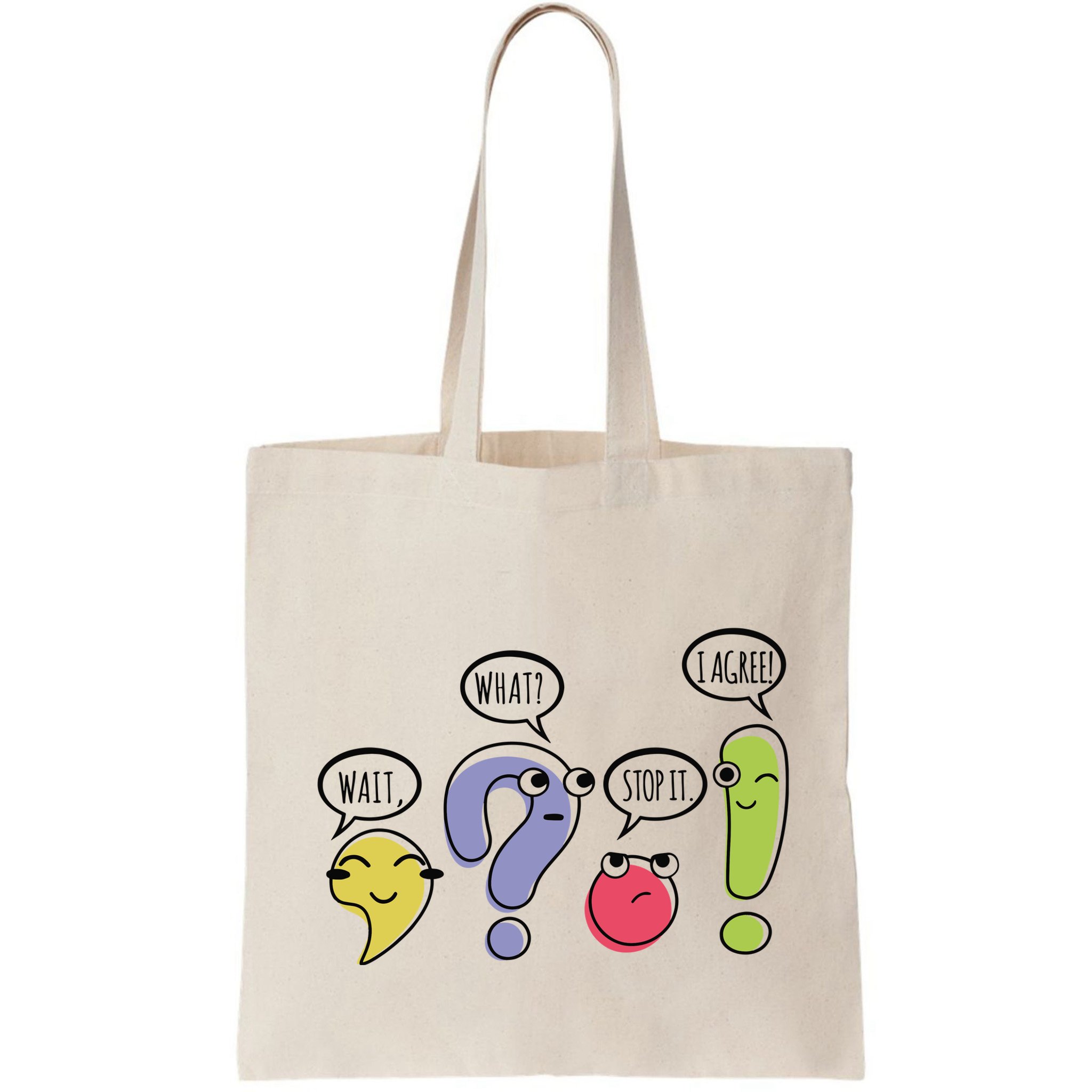 Punctuation English Teacher Gift Wait What Stop It Bag