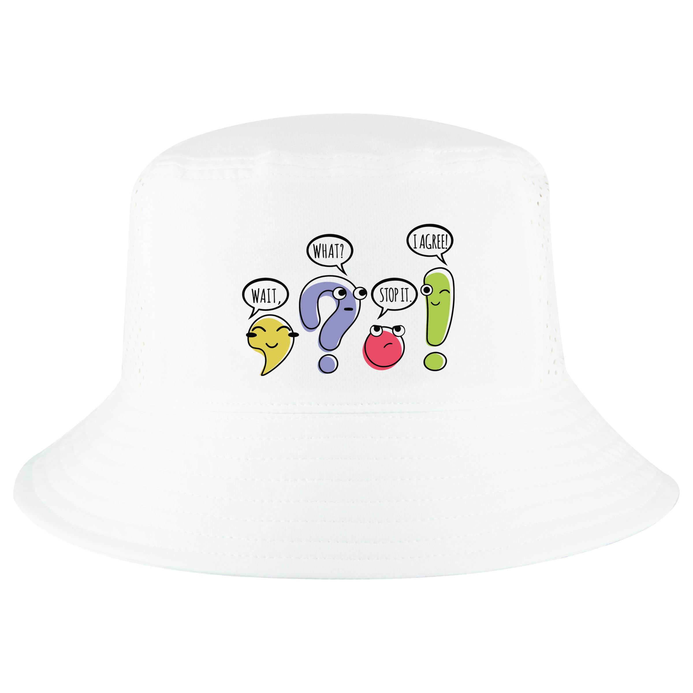 Punctuation English Teacher Gift Wait What Stop It Cool Comfort Performance Bucket Hat