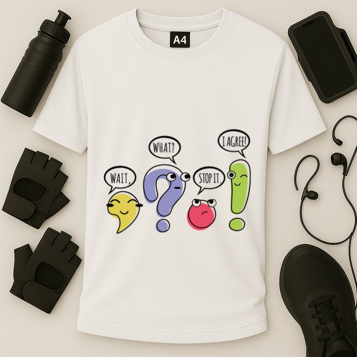 Punctuation English Teacher Gift Wait What Stop It Cooling Performance Crew T-Shirt
