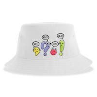Punctuation English Teacher Gift Wait What Stop It Sustainable Bucket Hat