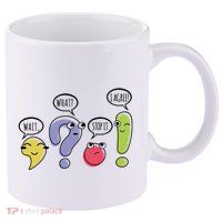 Punctuation English Teacher Gift Wait What Stop It 11oz C Handle Ceramic Mug