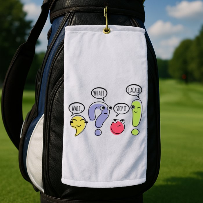 Punctuation English Teacher Gift Wait What Stop It Golf Towel