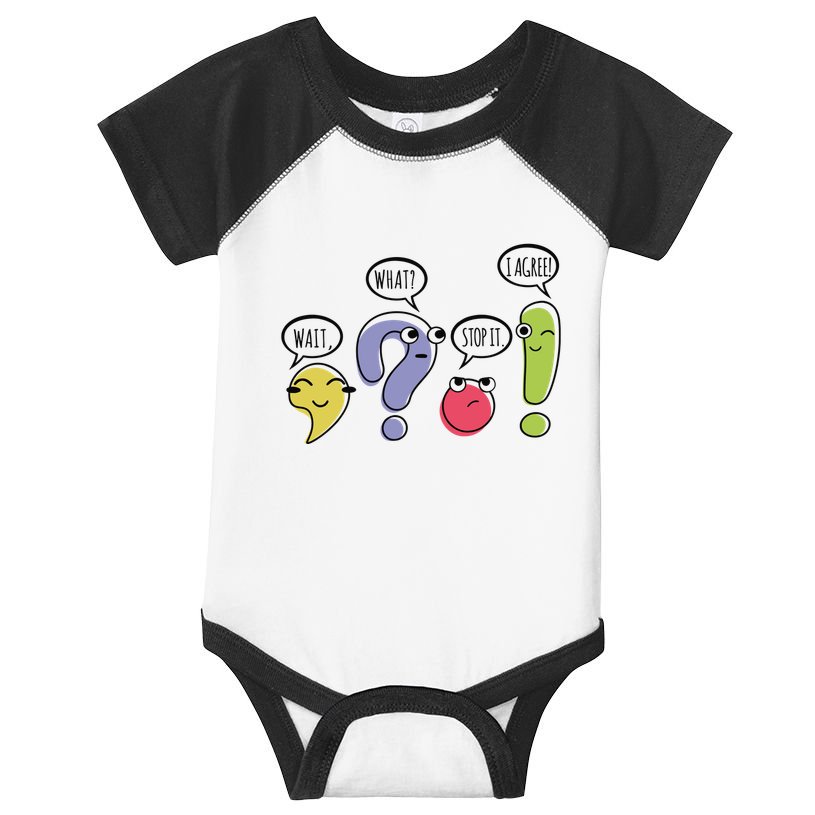 Punctuation English Teacher Gift Wait What Stop It Infant Baby Jersey Bodysuit