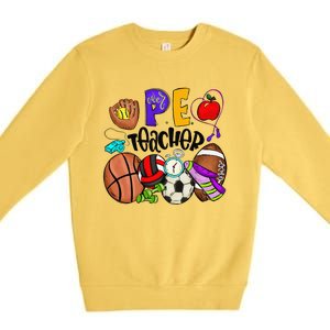 Physical Education Teacher Pe Teacher Back To School Premium Crewneck Sweatshirt