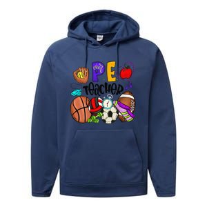 Physical Education Teacher Pe Teacher Back To School Performance Fleece Hoodie