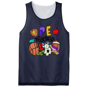 Physical Education Teacher Pe Teacher Back To School Mesh Reversible Basketball Jersey Tank