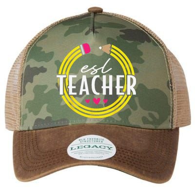 Proud ESL Teacher English as a Second Language Legacy Tie Dye Trucker Hat