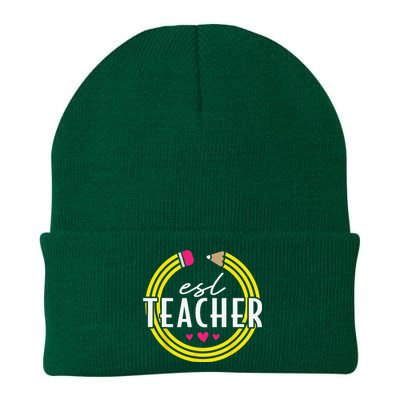 Proud ESL Teacher English as a Second Language Knit Cap Winter Beanie