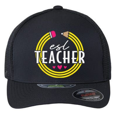 Proud ESL Teacher English as a Second Language Flexfit Unipanel Trucker Cap