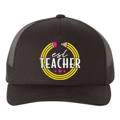 Proud ESL Teacher English as a Second Language Yupoong Adult 5-Panel Trucker Hat