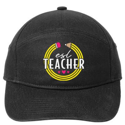 Proud ESL Teacher English as a Second Language 7-Panel Snapback Hat