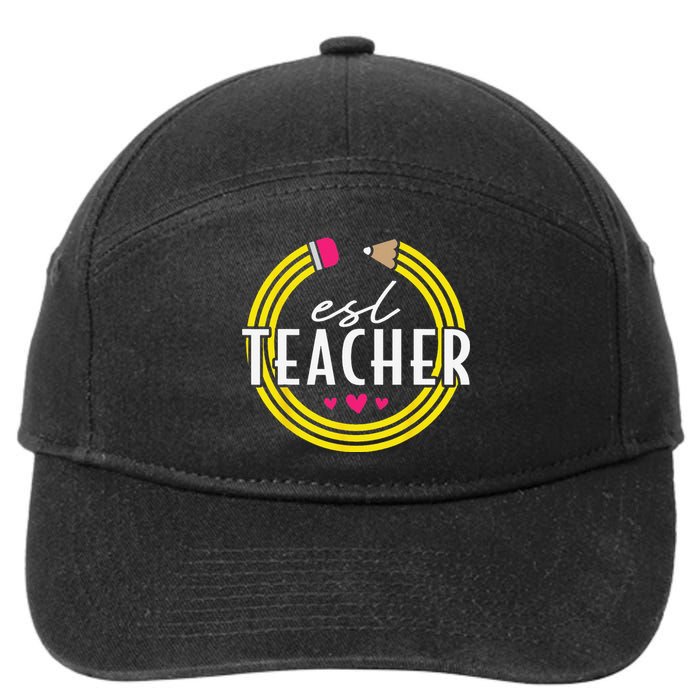 Proud ESL Teacher English as a Second Language 7-Panel Snapback Hat