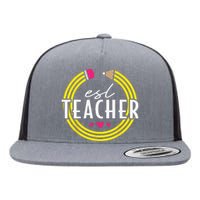 Proud ESL Teacher English as a Second Language Flat Bill Trucker Hat