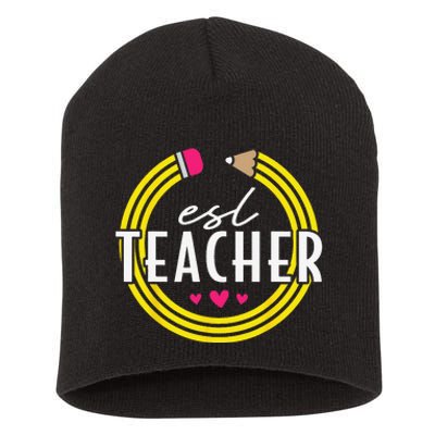 Proud ESL Teacher English as a Second Language Short Acrylic Beanie